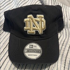 New Era Black Cap with gold Notre Dame Logo